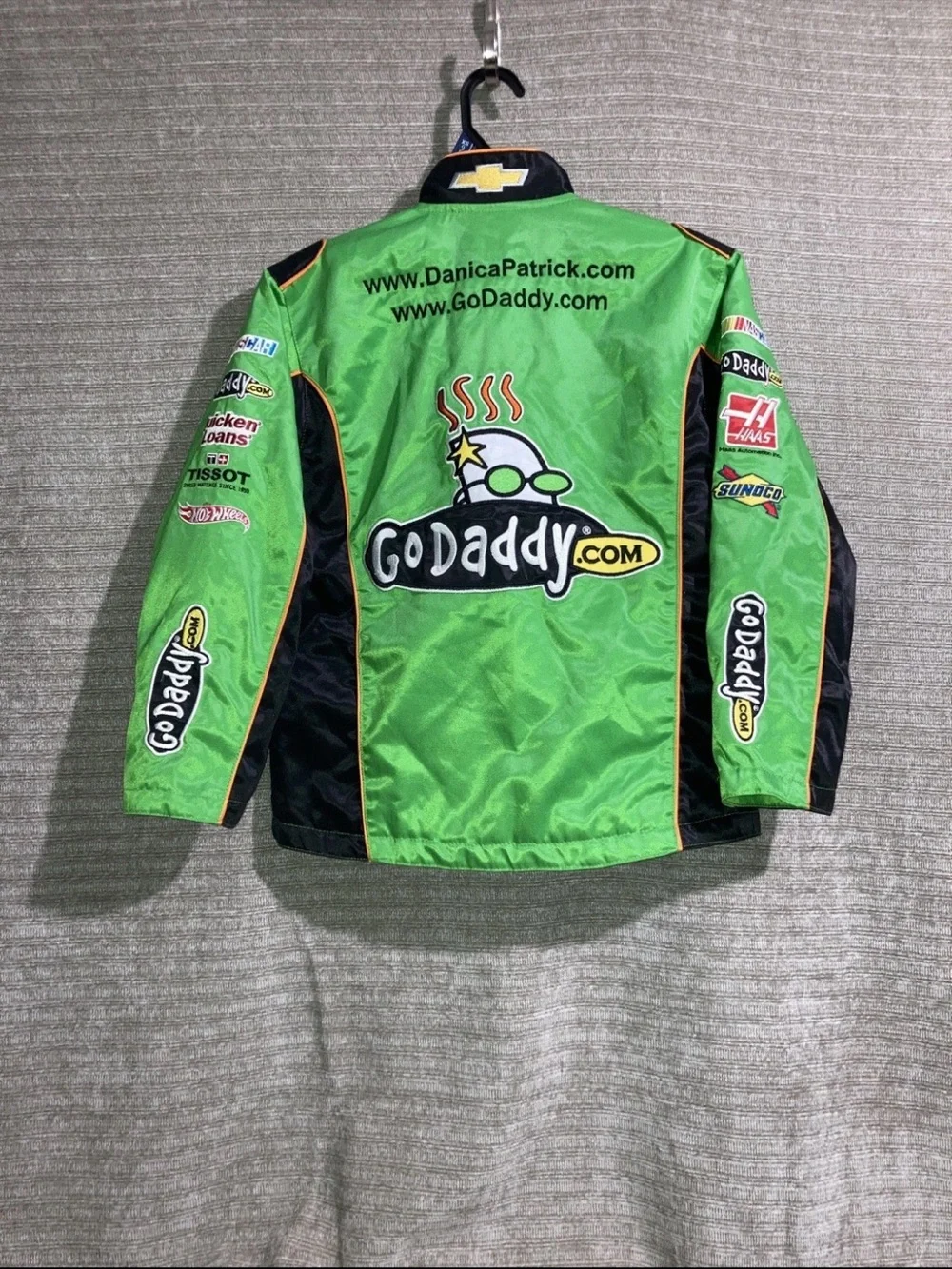 Kid’s Danica Patrick #7 Go Daddy Green Racing Jacket NASCAR Authentics Youth S M
